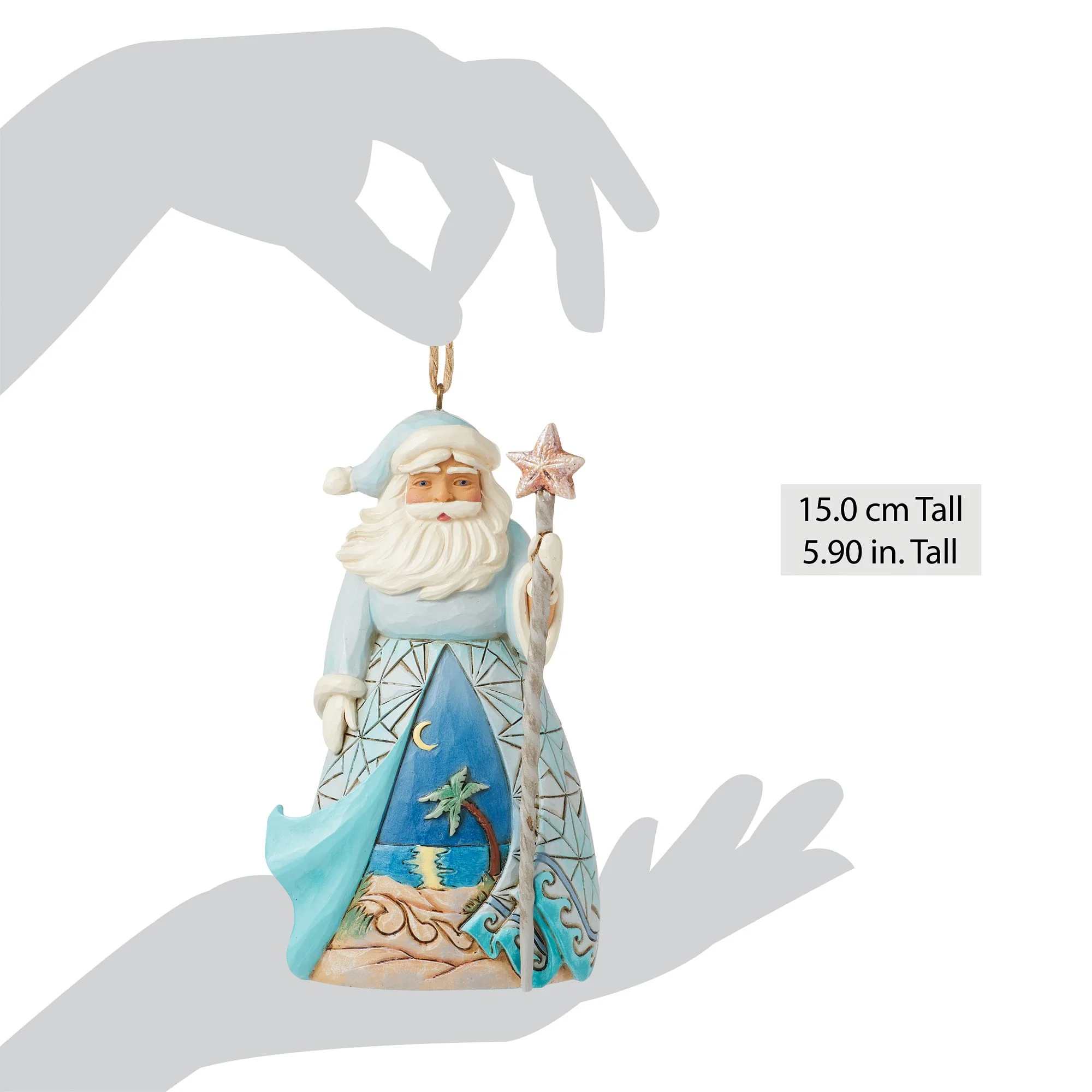 Santa with Starfish Cane Orn - Image 4
