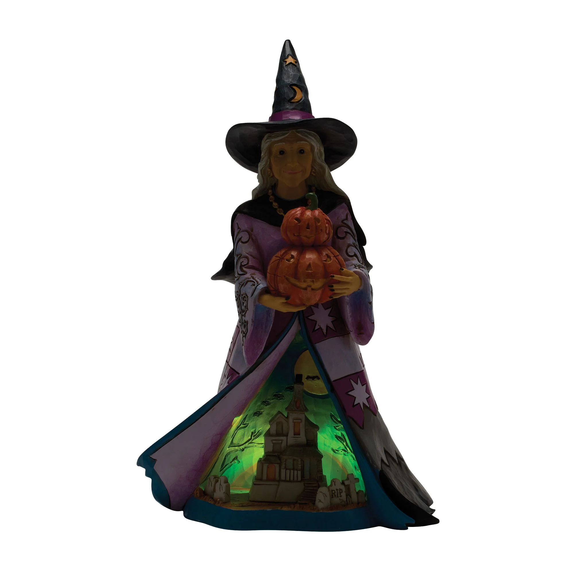 Witch Holding Pumpkins LED Fig - Image 7